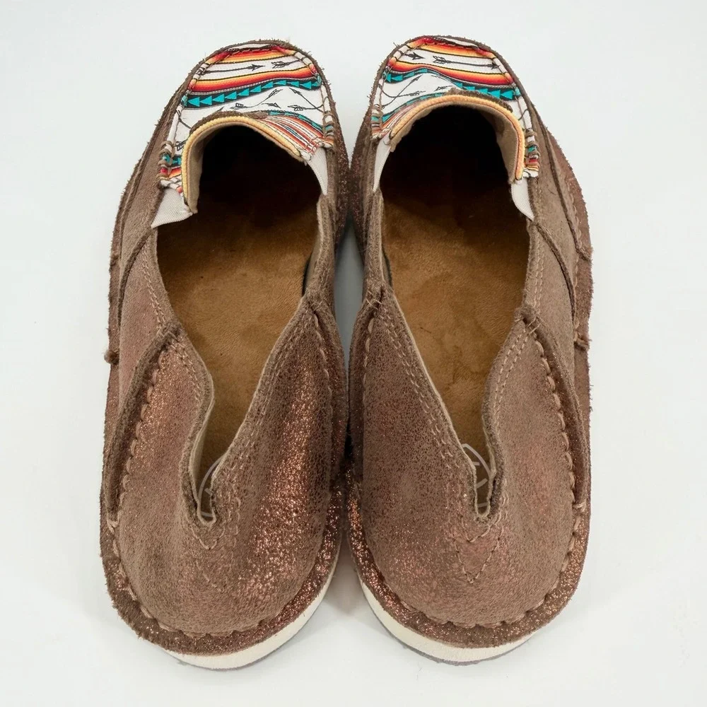Ariat Women's Cruiser 7.5 B Rose Gold Aztec Arrow Print Slip On Loafers